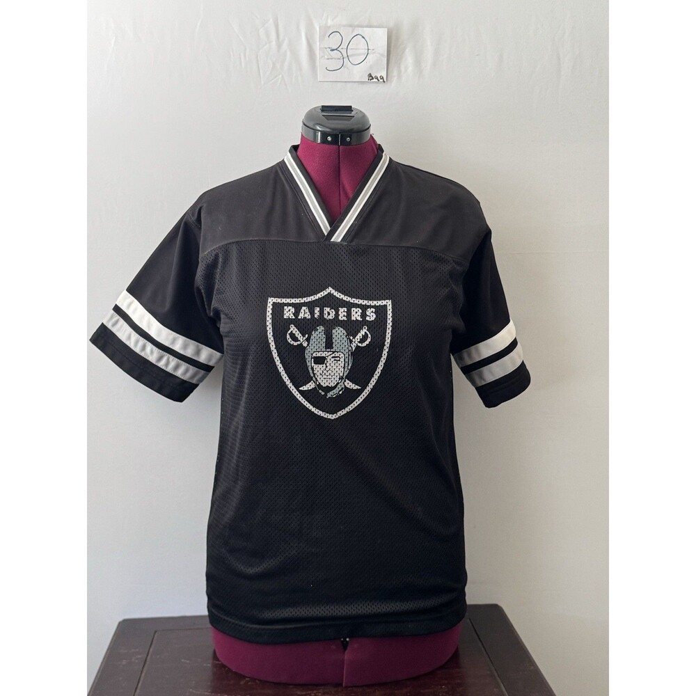NFL Pro Line Oakland Raiders Youth XL 18 Mesh Jersey Shirt Black Football Tee